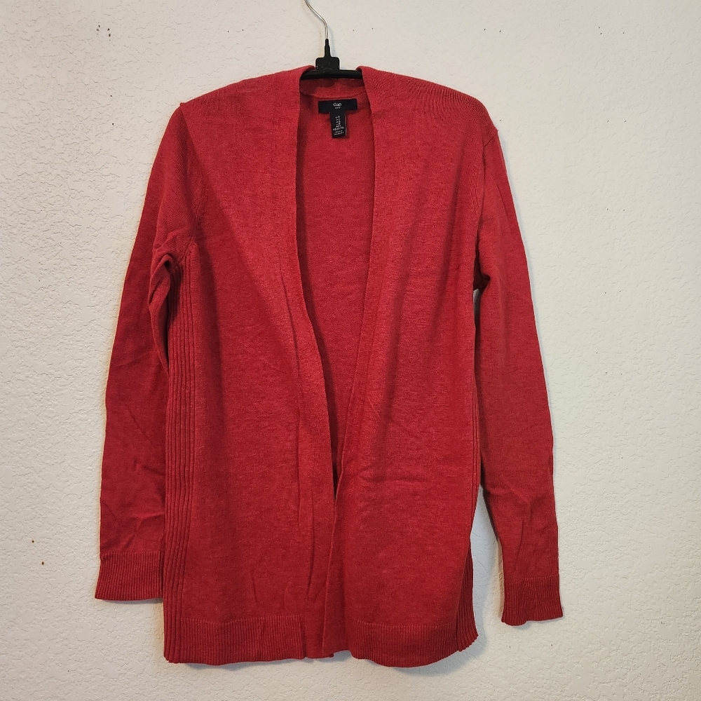 Gap Open-Front Red Cardigan, Size S